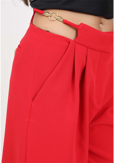 Elegant red flared trousers for women JUST CAVALLI | 77PAA116N0373573
